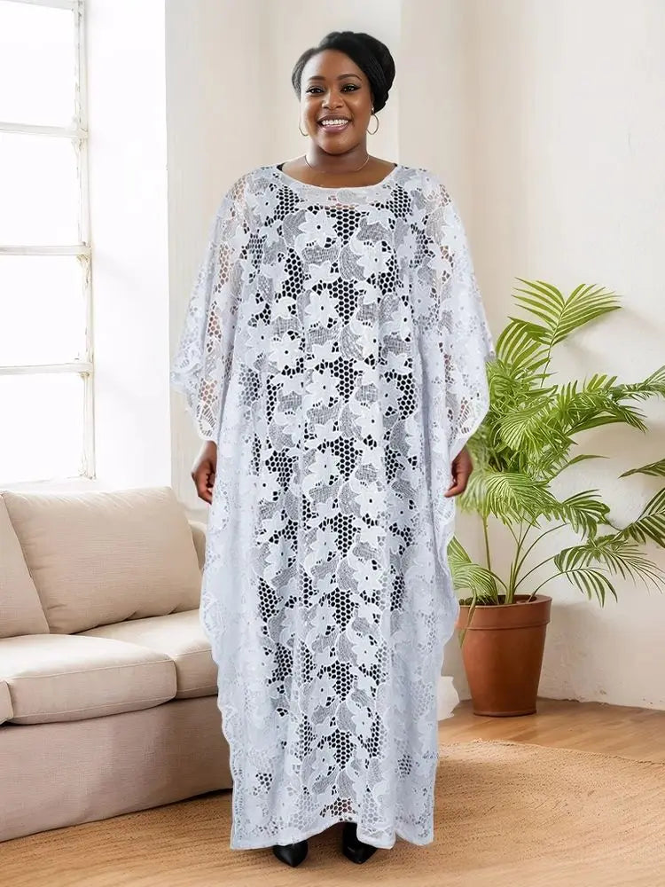 Elegant African Dresses for Women Muslim Fashion Boubou Abayas Robe Dashiki Ankara Lace Outfits Evening Gown Kaftan Maxi Dress