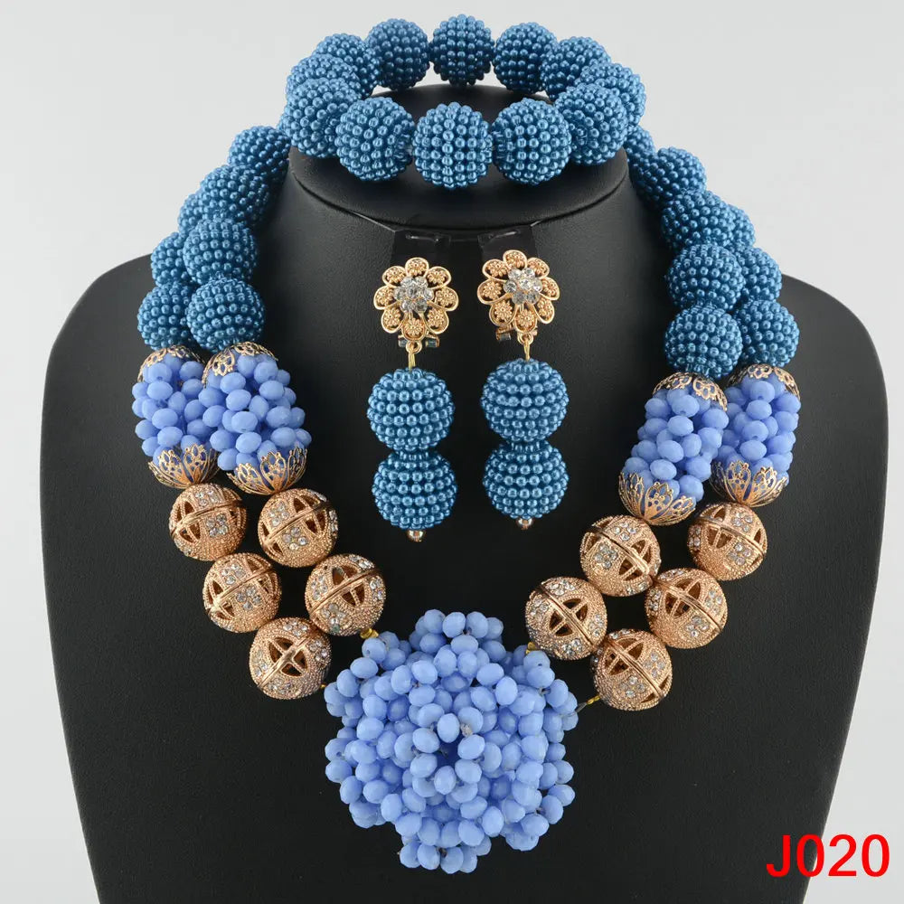 Fashion african coral beads necklace set nigerian wedding african beads jewelry Set
