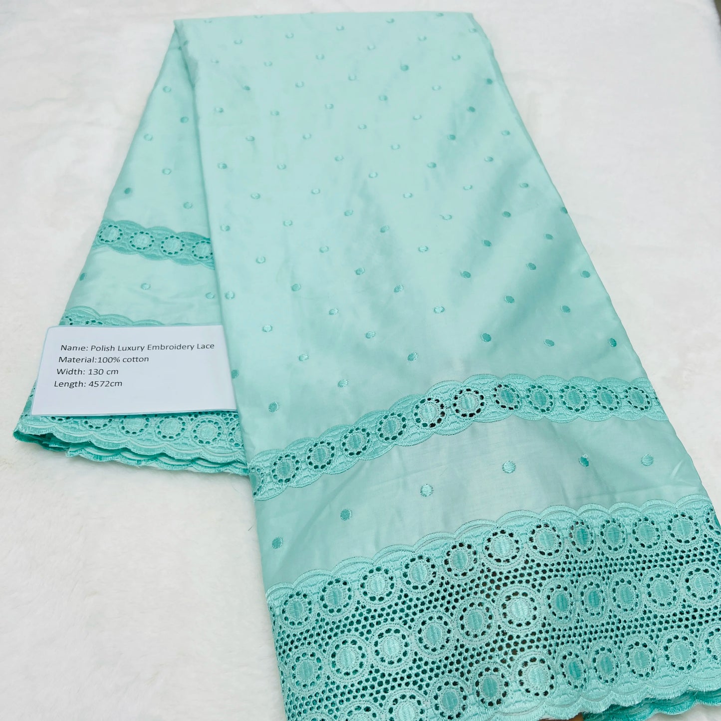 5 Yards High-end African Momen/Men Lace Fabric Tribute Silk Lace Swiss 100% Cotton Lace In Switzerland Fabric For Dress TV1219-3