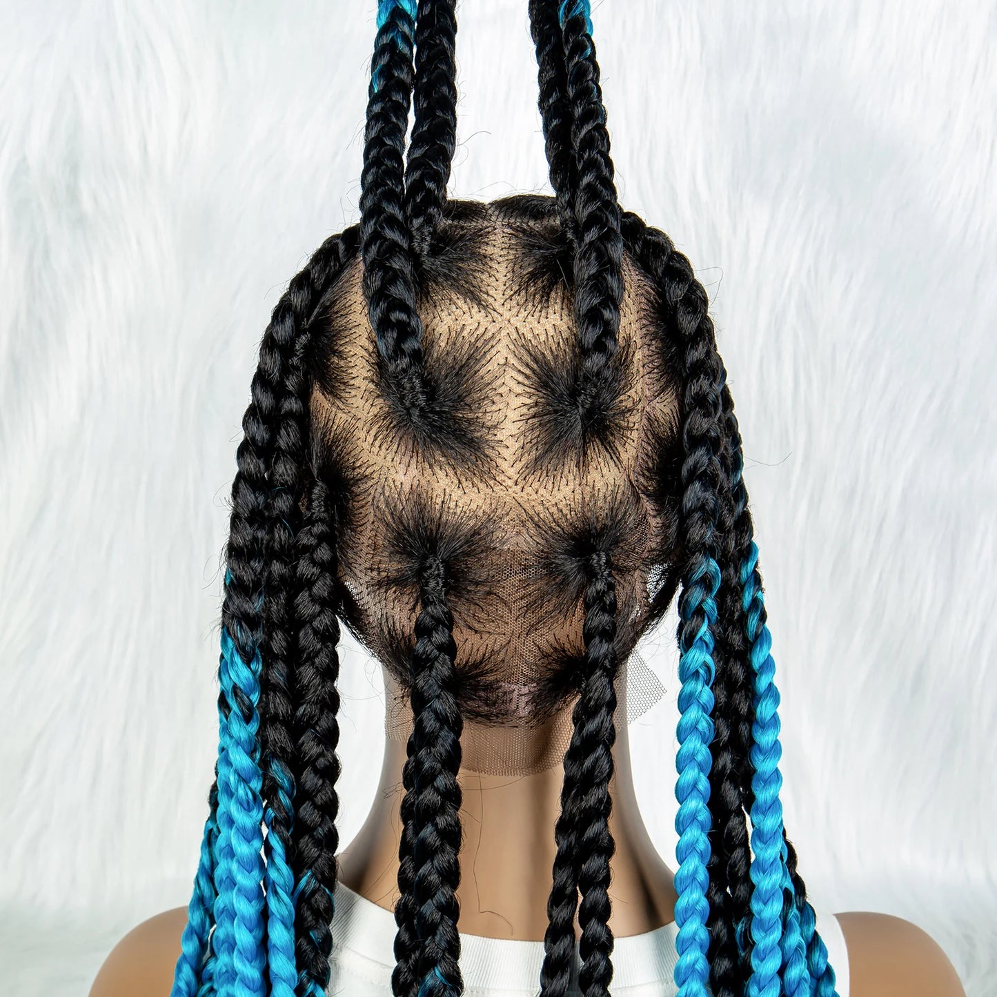 HD Full Lace Braided Wigs for Black Women Box Braids Synthetic Lace Front Wig Big Square Knotless Box Braids With Baby Hair