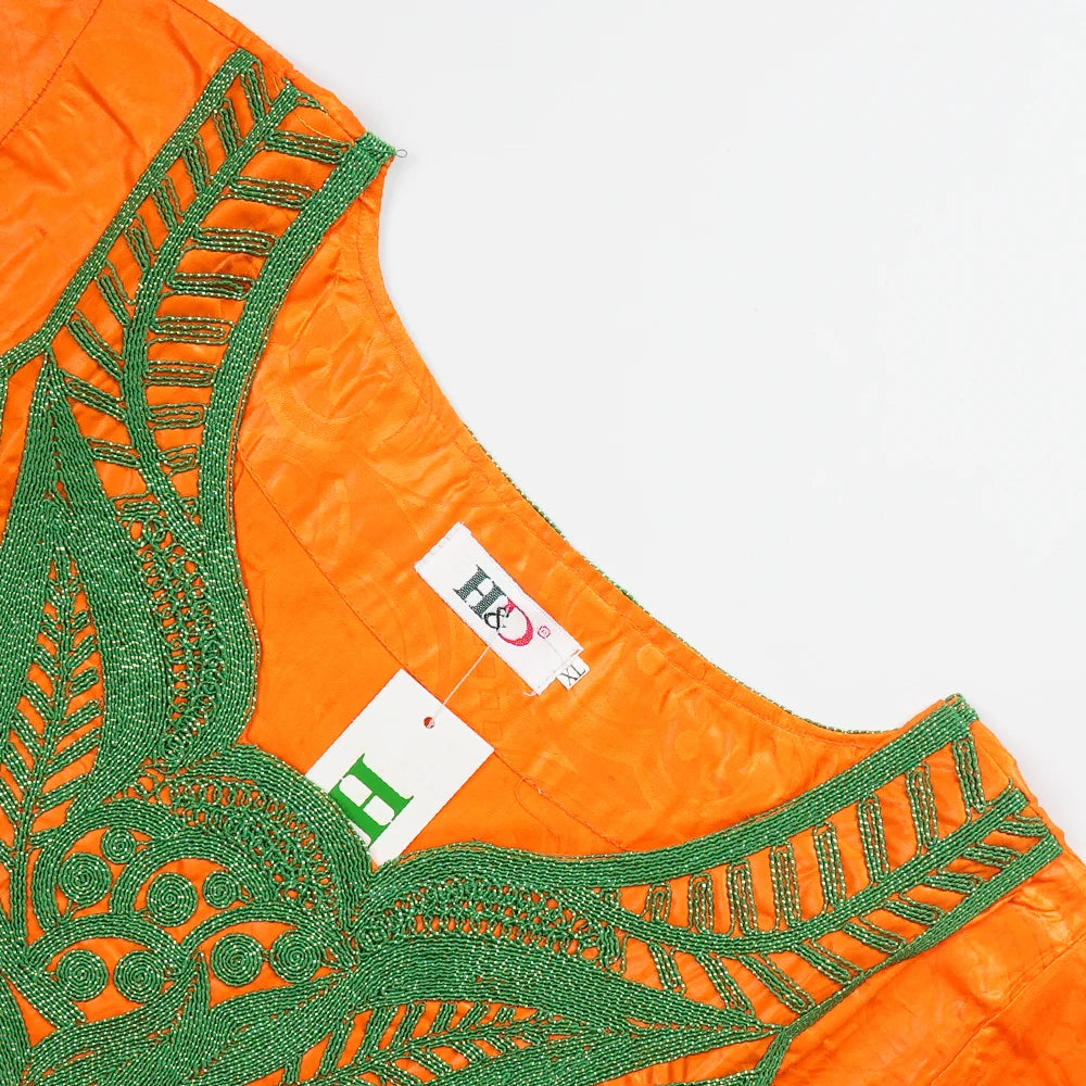 H&D African Clothing For Women Dashiki Traditional Bazin Embroidery Dresses Wedding Evening Party Gown Church Clothes Outfits