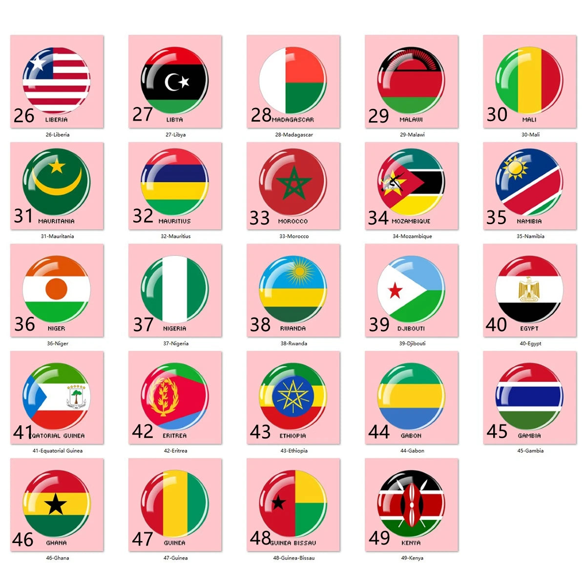 African Country National Flag Brooch Pins Algeria South African Morocco Egypt Nigeria Flags Badge