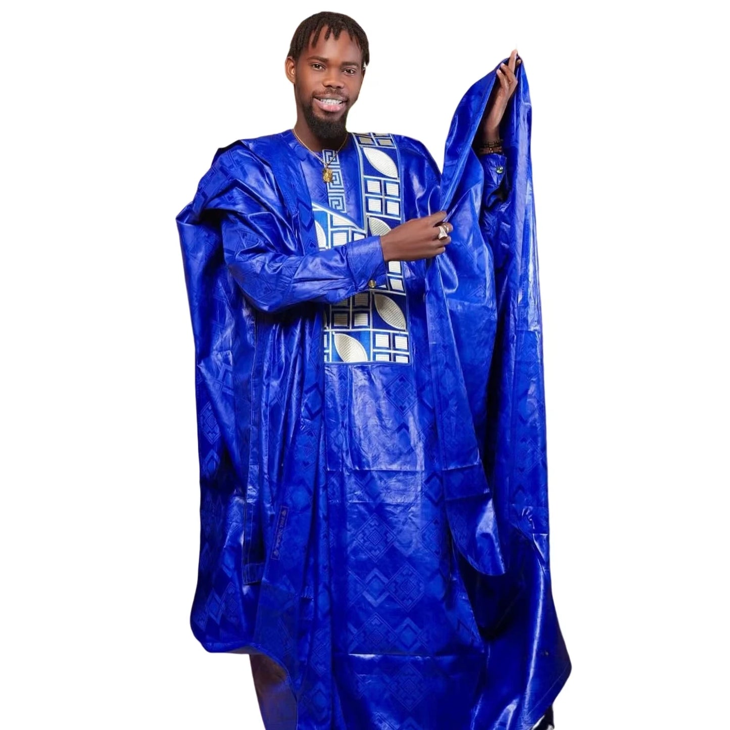 African Clothes For Man Bazin Riche Embroidery Design Top Long Sleeve