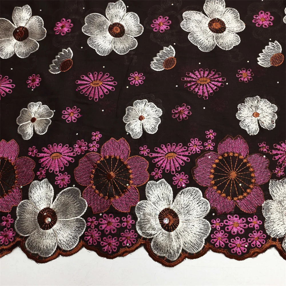 African Cotton Lace Fabric Swiss Voile Lace In Switzerland Hot Sale Nigerian Lace Fabric For Sewing Women Evening Party Dresses