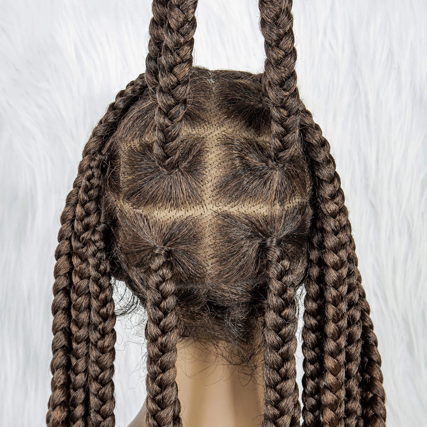 HD Full Lace Braided Wigs for Black Women Box Braids Synthetic Lace Front Wig Big Square Knotless Box Braids With Baby Hair