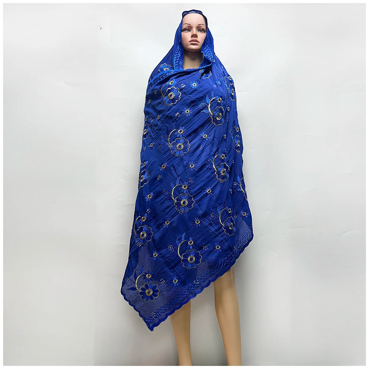 2025 Fashion Design Dubai Scarf For Muslim Women African Cotton Hijab Islam Hijab Pashmina Turban Headscarf Embroidery Shawls