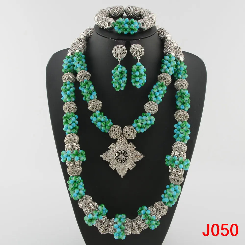 Fashion african coral beads necklace set nigerian wedding african beads jewelry Set