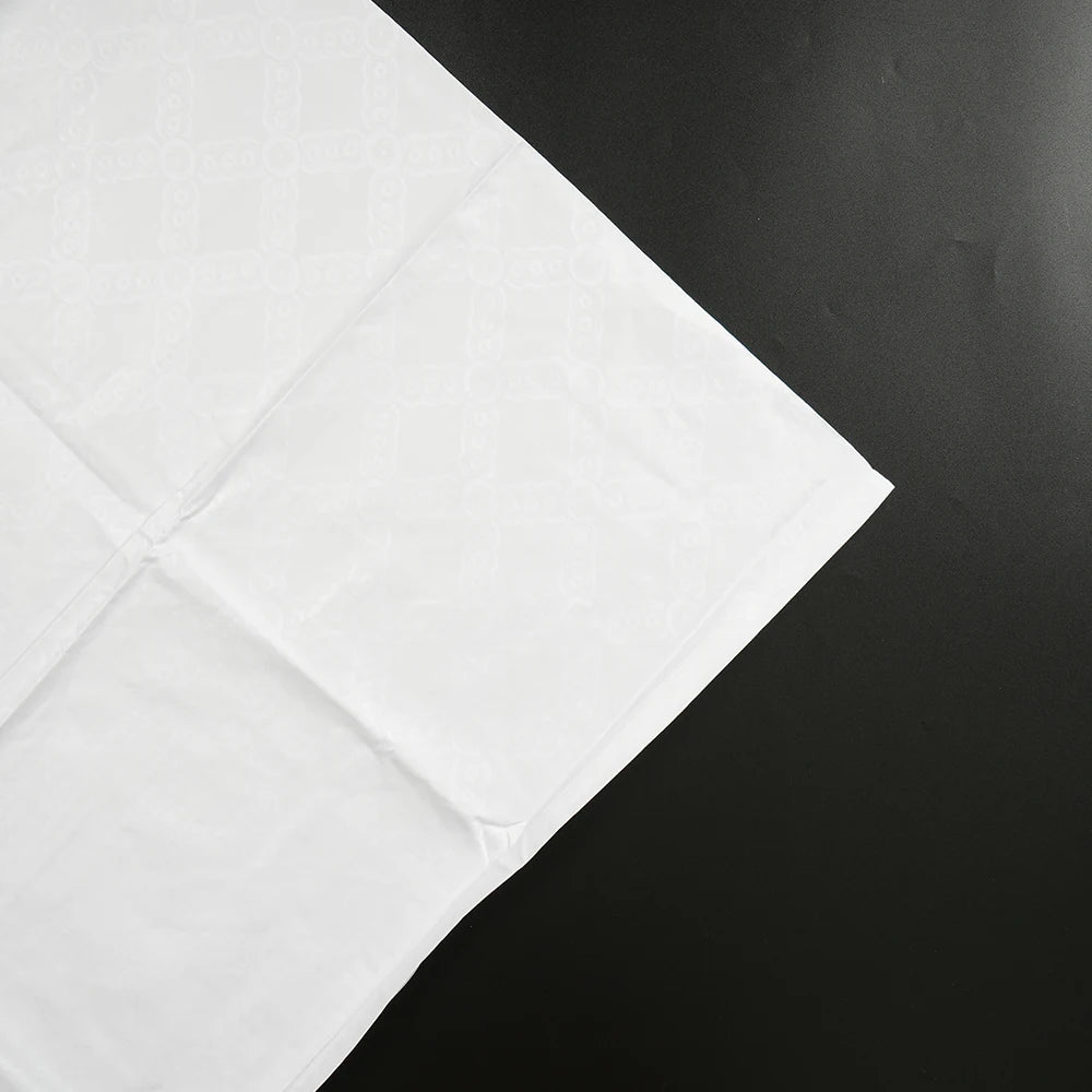 African Clothes Embroidery Bazin Riche Bubu Gown For Men Church Party Wedding Thobe 3 PC Top and Pants White Suit Set Daily Wear