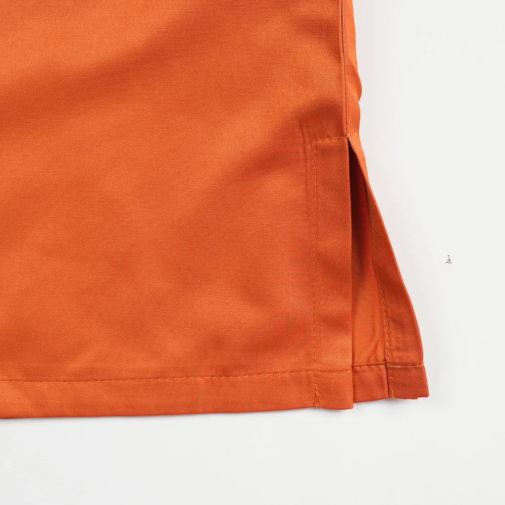 MD 2025 African Boubou Men Agbada 3 pieces Set Orange Dashiki Mens Shirt Pants Suit Embroidered Clothes Wedding Tops Pants Suit