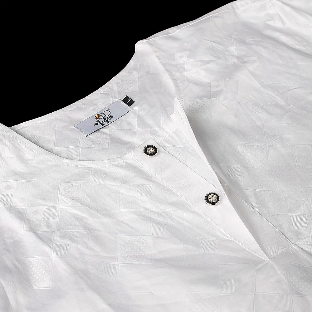 H&D Family Matching African Wedding Outfits For Husband and Wife Bazin Riche Robes Custom Couple Dashiki Set Boy Kid white Dress