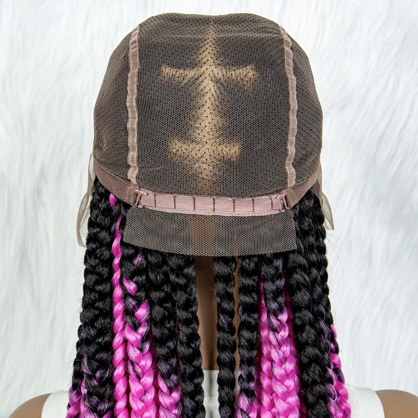 HD Full Lace Braided Wigs for Black Women Box Braids Synthetic Lace Front Wig Big Square Knotless Box Braids With Baby Hair