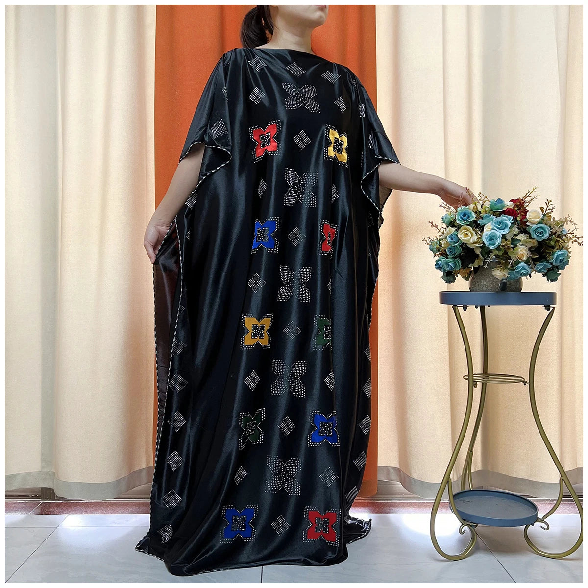 African Abaya For Women Kaftan islamic Clothing With Scarf African Women Dress Inlaid Mubarak Dubai Femme Luxury Muslim Dress