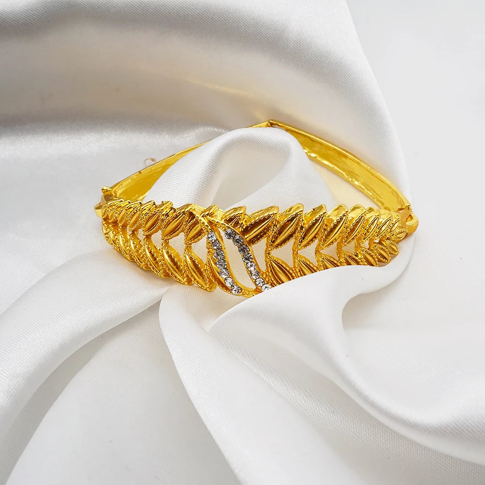 Trendy Nigerian Dubai Gold Color Jewelry Set For Women Tassel Long Chain Bridal Long Necklace Bracelet Earring Ring Wedding Sets