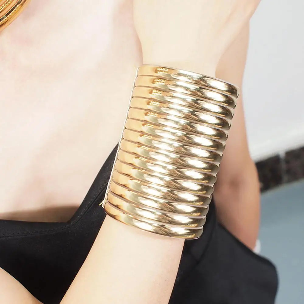 KDLUN African Bib Torques Chokers Necklaces For Women Statement Metal Geometric Collar Necklace Indian Jewelry Boho Design