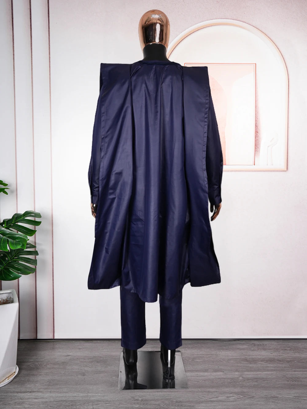 H&D African Clothes for Men High Quality Suit Fabric Embroidery Tradition Clothing Shirt Pants 3 Pcs Set Wedding Party Ramadan