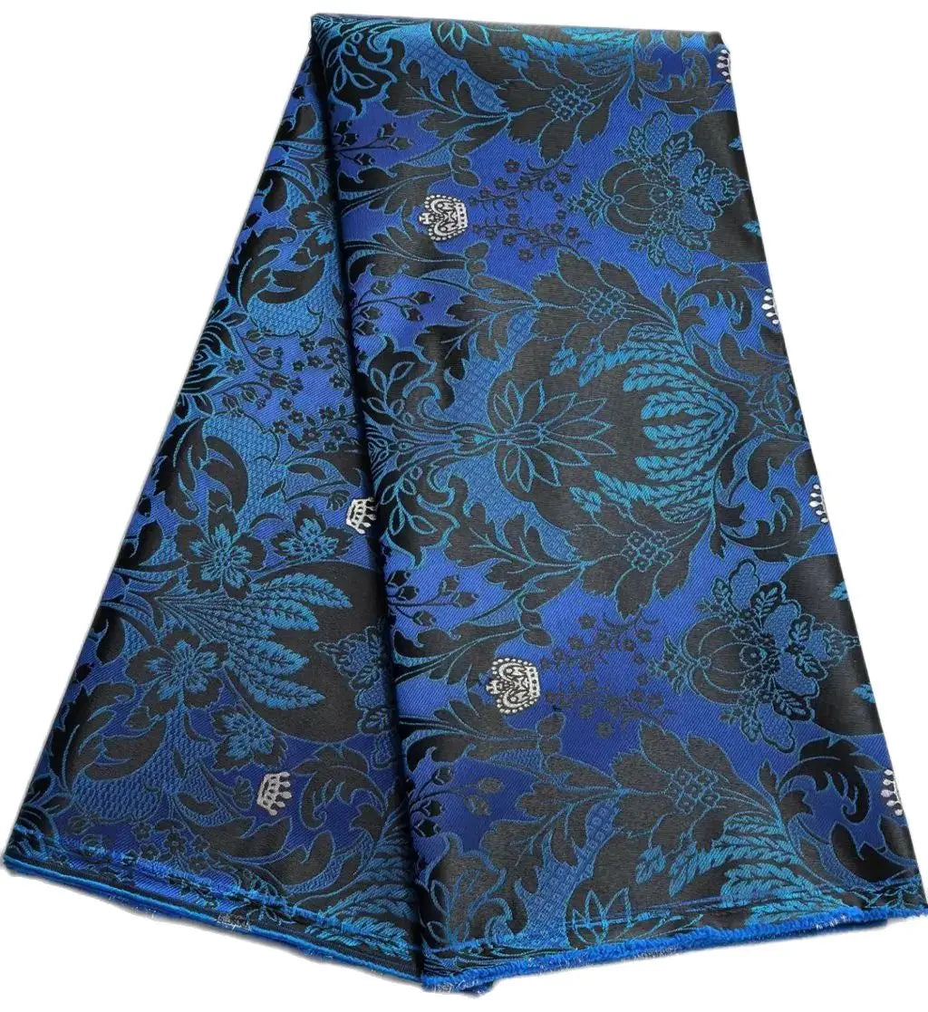 African Thick Damask Lace Fabric 2.5Yard Or 5Yards 2025 Jacquard Brocade Fabrics DIY Sew For Nigeria Women Headtie Aso obi Dress