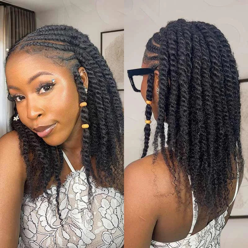 Top Peruvian Kinky Curly Mini Twist  US Stock Afro Kinky Bulk Human Hair for Braiding 100% Remy Hair Bundles No Shedding