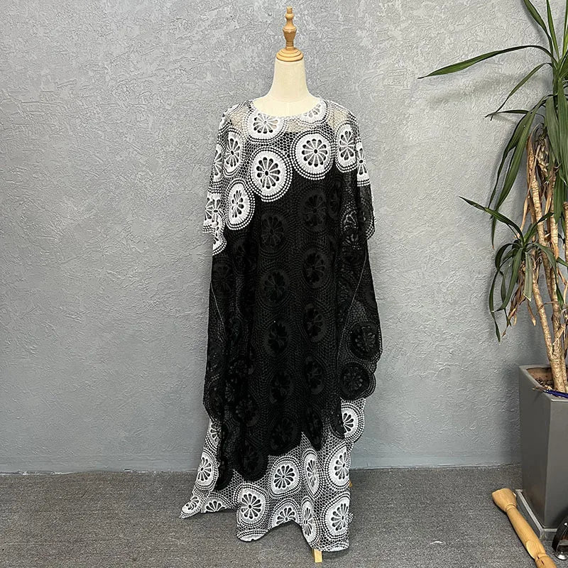 African Party Dresses for Women Elegant Lace Africa Clothing New Muslim Fashion Abayas Dashiki Robe Kaftan Long Maxi Dress 2023