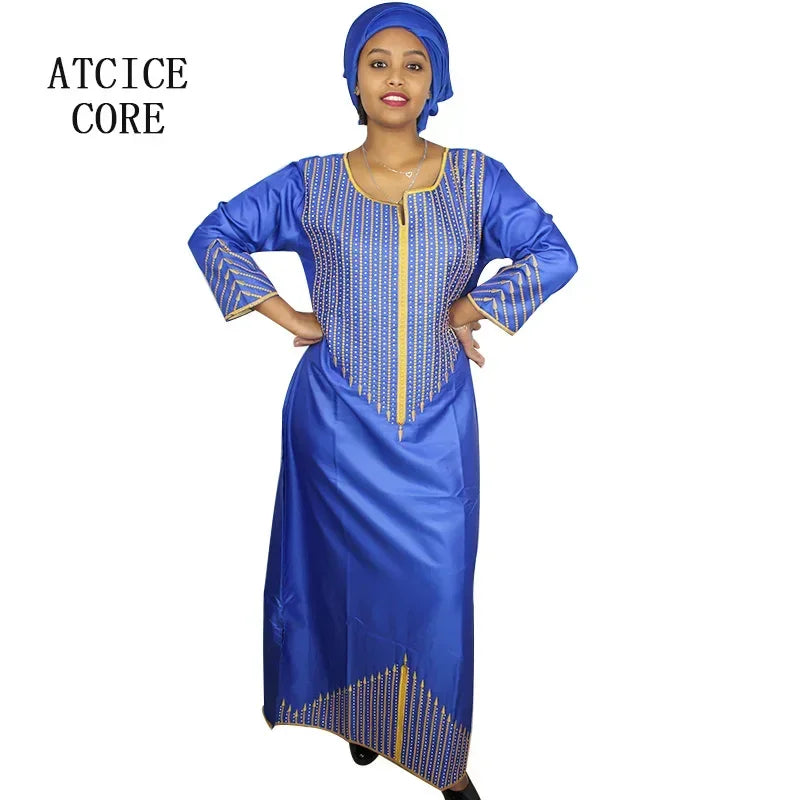 African Dresses For Women Dashiki  Dresses Bazin Riche Traditional African Clothing  For Ladies Without Scarf