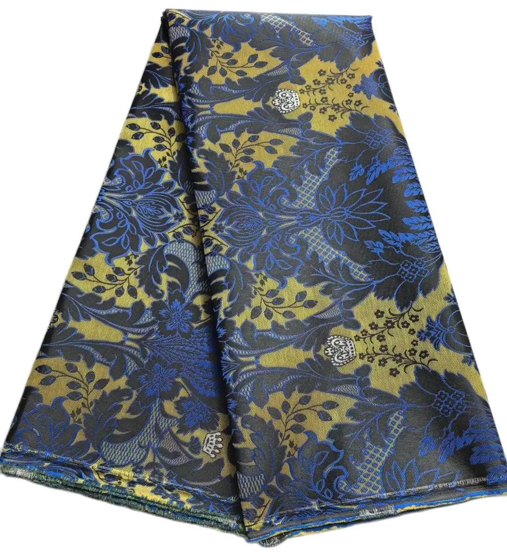 African Thick Damask Lace Fabric 2.5Yard Or 5Yards 2025 Jacquard Brocade Fabrics DIY Sew For Nigeria Women Headtie Aso obi Dress