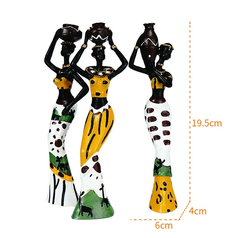 Vilead Resin African Women Statue Modern Art Figure Living Room Office Interior Decoration Accessories New Year Gifts