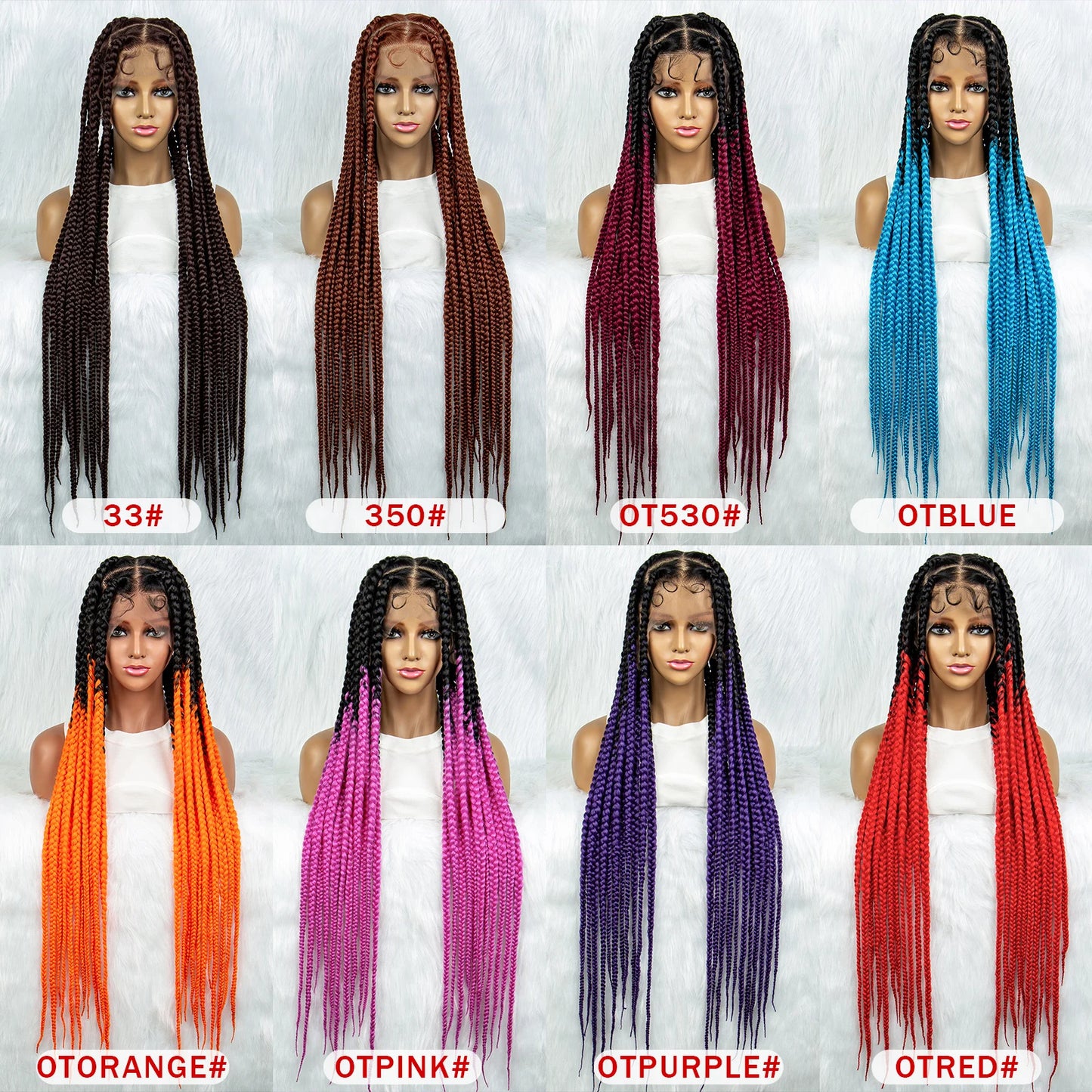 HD Full Lace Braided Wigs for Black Women Box Braids Synthetic Lace Front Wig Big Square Knotless Box Braids With Baby Hair