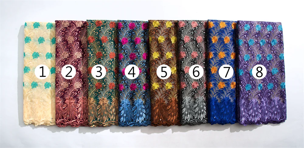 2024 African Cotton Lace Fabric High Quality Nigerian Stones Cotton Lace Fabric Swiss Voile Lace For Women Wedding Dress TY3806