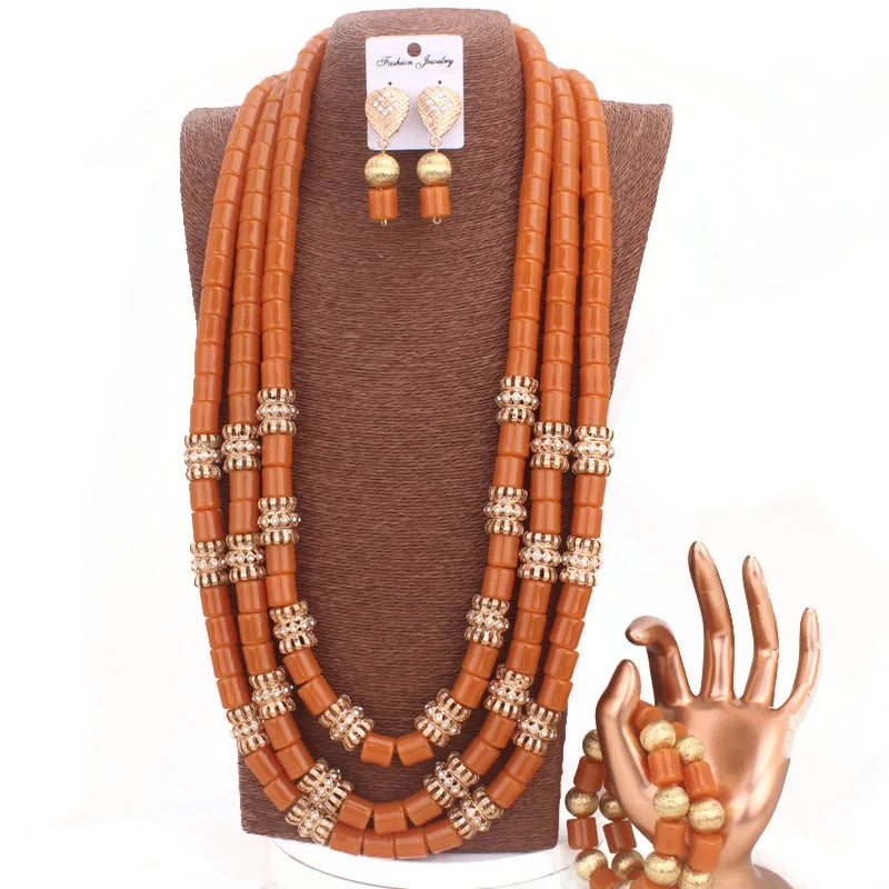 Dudo Artificial Coral Beads Jewelry Set African Nigeria Wedding Jewelry Bracelet Earrings Set 2023 Long Design