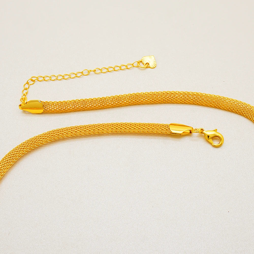 Luxury Indian Jewellery Earrings Necklace Jewelry Sets For Women Dubai Gold Color African Arabic Wedding Bridal  Party Gifts