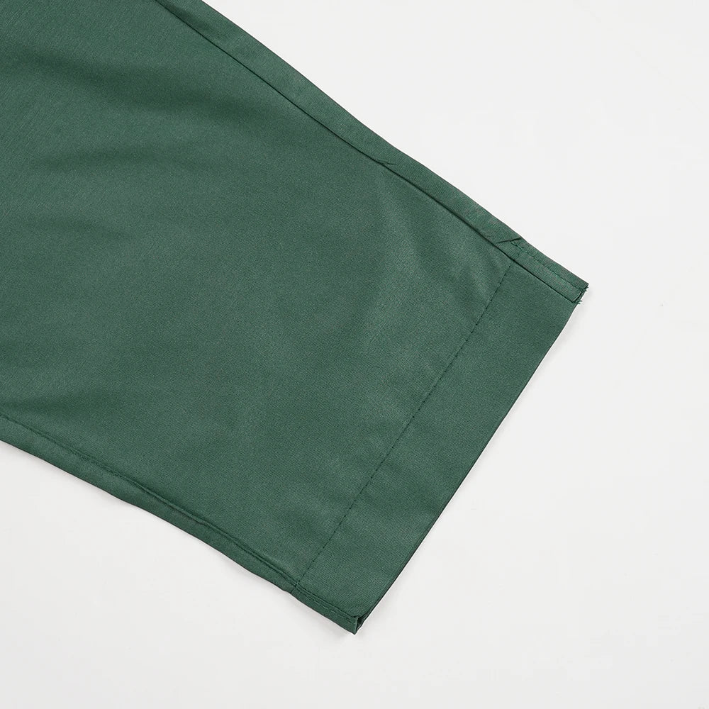 H&D African Clothes Plus Size For Men Elegant Party Wedding Thobe 3 PC Top and Pants Suits Set Daily Wear Embroidery Green Gown