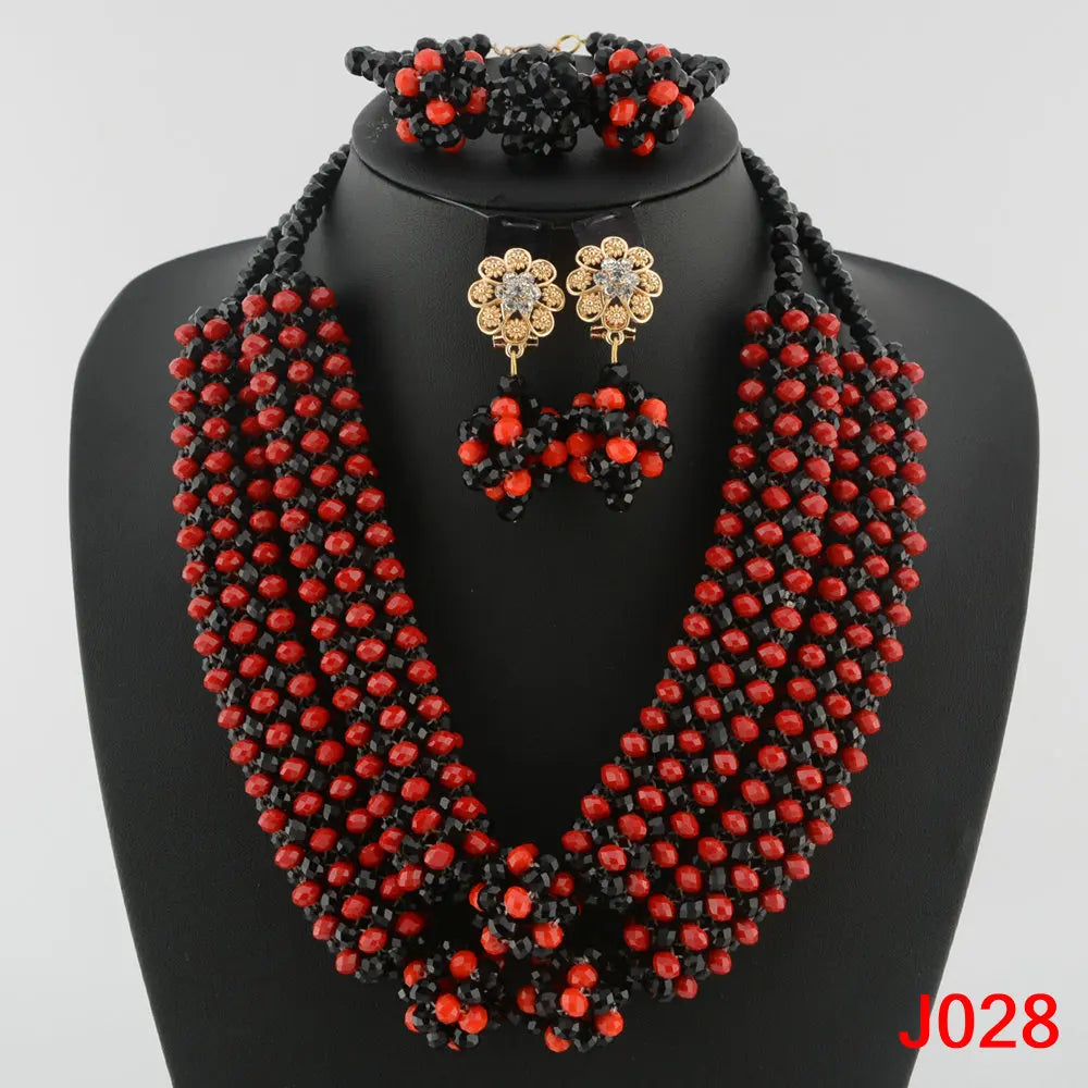 Fashion african coral beads necklace set nigerian wedding african beads jewelry Set