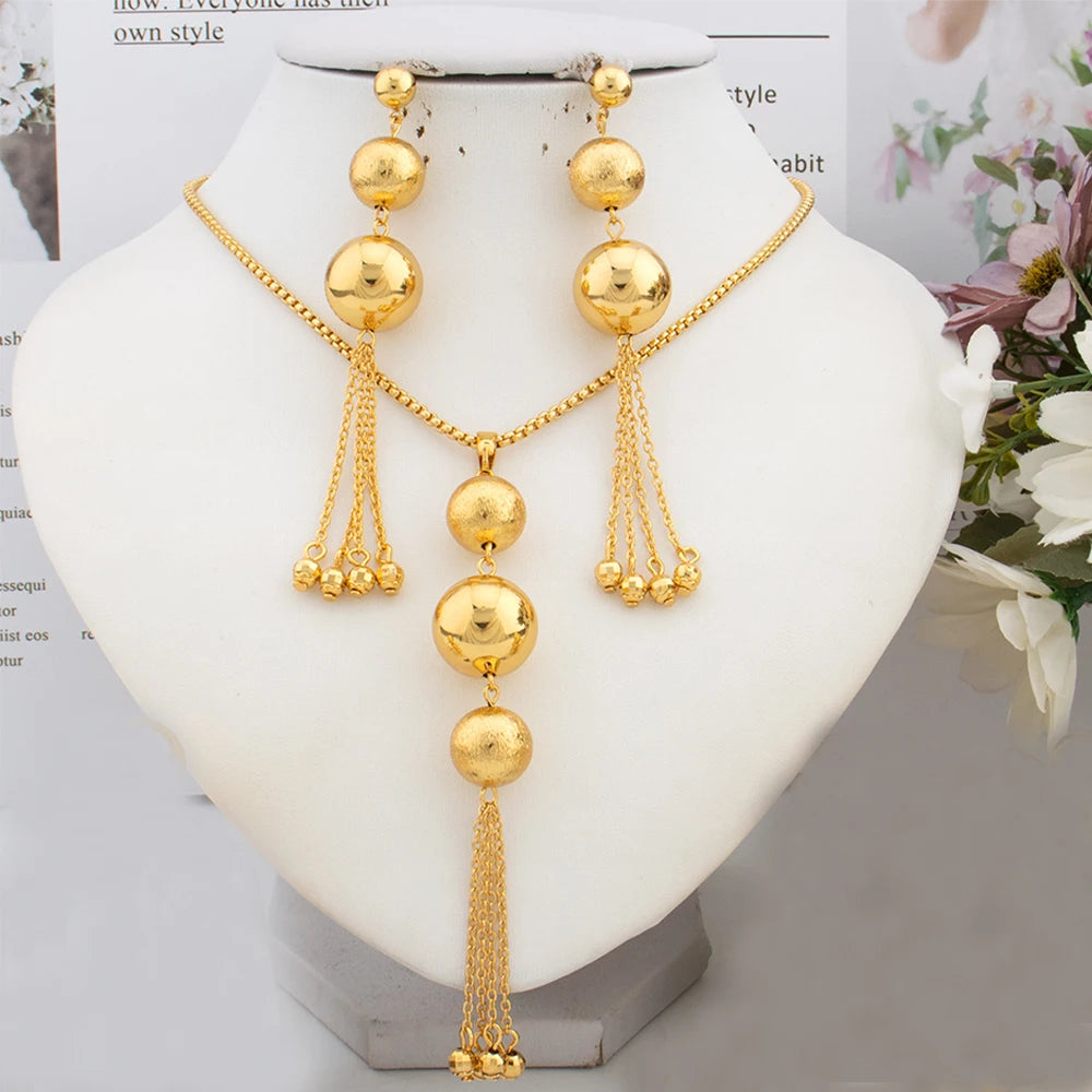 Fashion Women Necklace Bracelet Earrings Ring Dubai Jewelry Sets African Elegant Jewellery Set Bridal Wedding Party Gift