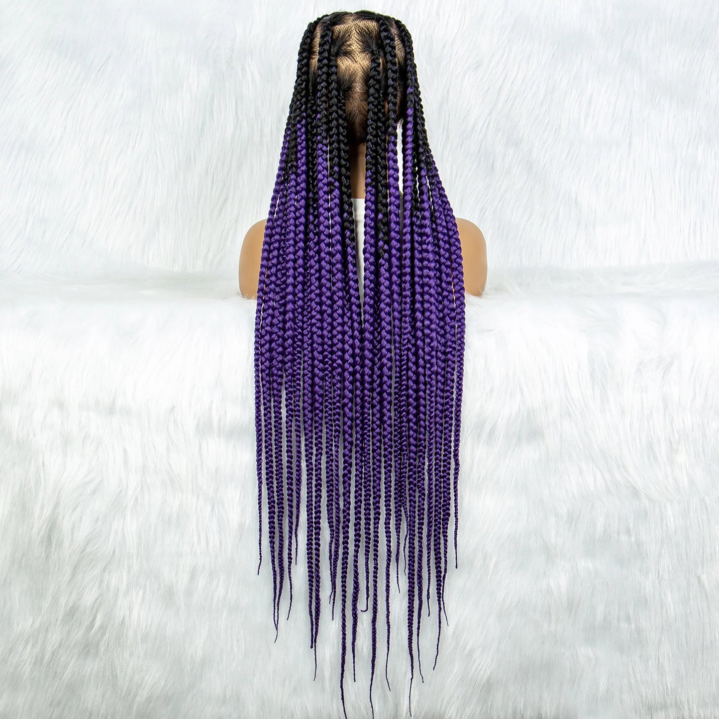 HD Full Lace Braided Wigs for Black Women Box Braids Synthetic Lace Front Wig Big Square Knotless Box Braids With Baby Hair