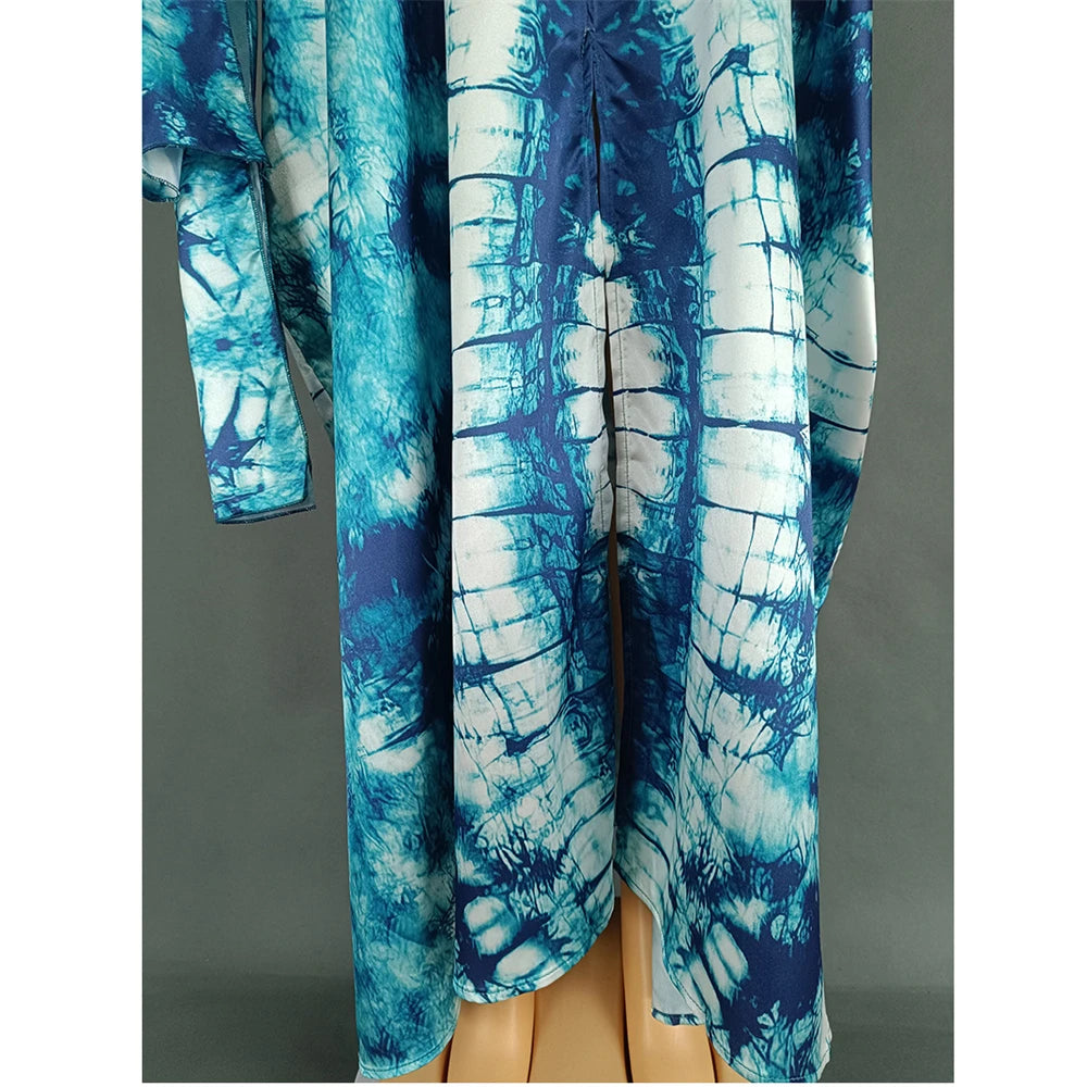 African Dresses for Women Hijab Kaftan Print Loose Boubou Robe Africa Clothes Ankara Dashiki Dubai Abaya Scarf Gown Caftan Dress