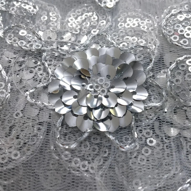 LACE 5Yards Nigerian Tulle Mesh Lace Fabric 2025 High Quality French African Sequins Net Lace for Women Wedding Dresses 4173