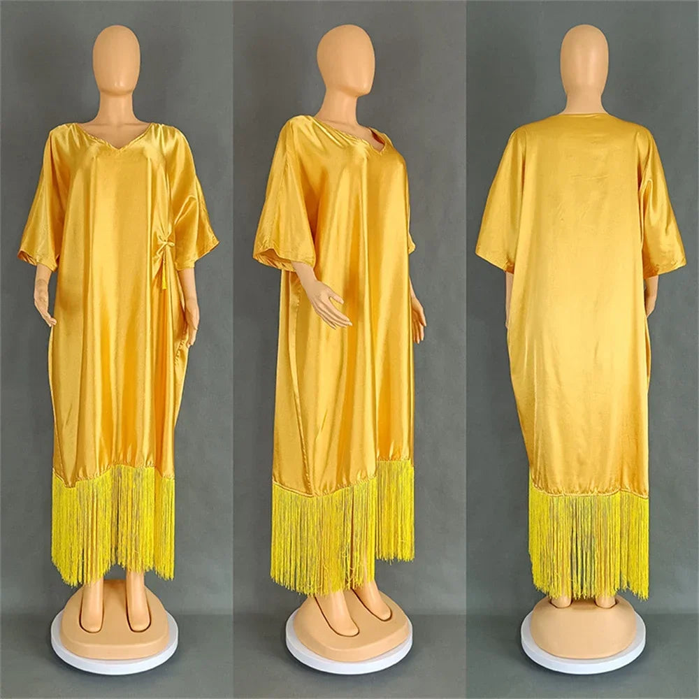 African Dresses for Women Hijab Kaftan Print Loose Boubou Robe Africa Clothes Ankara Dashiki Dubai Abaya Scarf Gown Caftan Dress