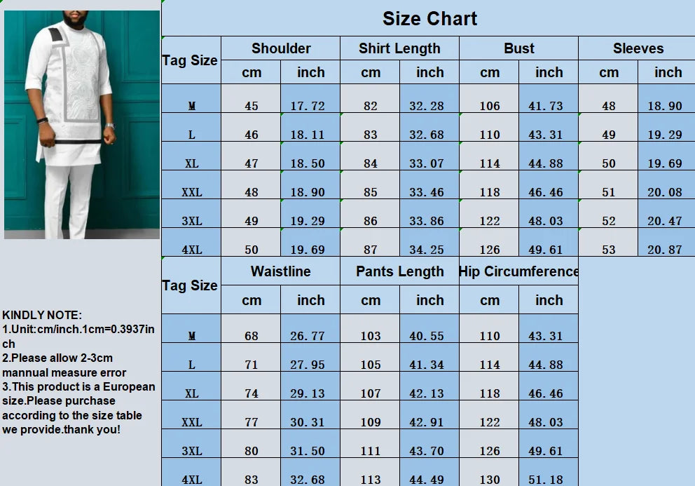 Dashiki T-shirt Men's Summer and Autumn Round Neck Three-quarter Sleeve Print African Ethnic Style Casual Men's Suit M-4XL