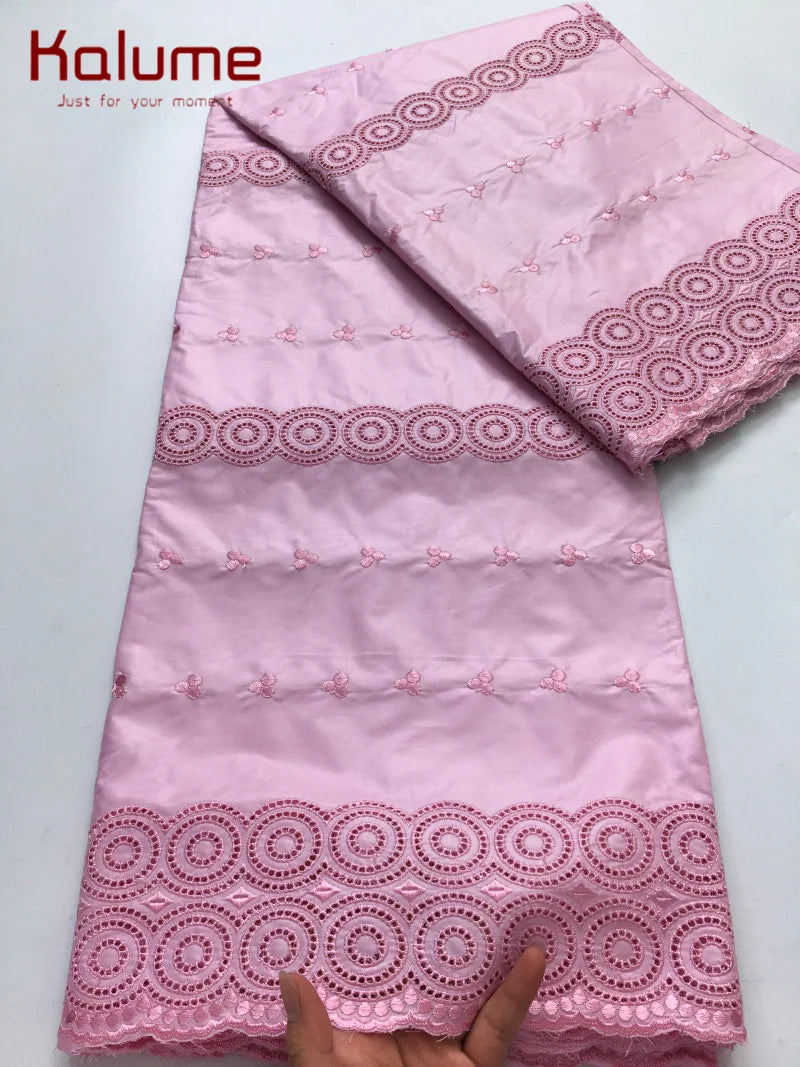 Luxury African Fabric Austria Cotton Polished Lace High Quality Atiku Fabric 5Yards For Men Traditional Robe Suit Material F4255