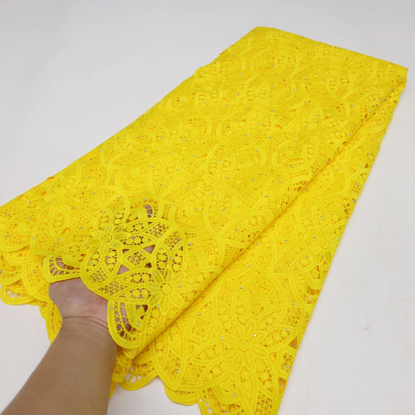 High Quality African Nigerian French Tulle Lace Fabric For Sewing Embroidery Dress Milk Silk Voile Wedding Party 5Yards