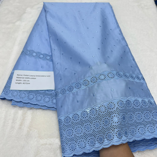 5 Yards High-end African Momen/Men Lace Fabric Tribute Silk Lace Swiss 100% Cotton Lace In Switzerland Fabric For Dress TV1219-3