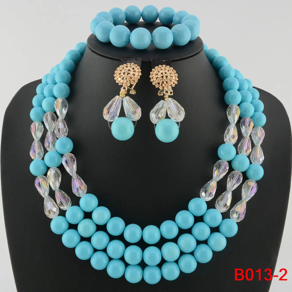 Fashion african coral beads necklace set nigerian wedding african beads jewelry Set