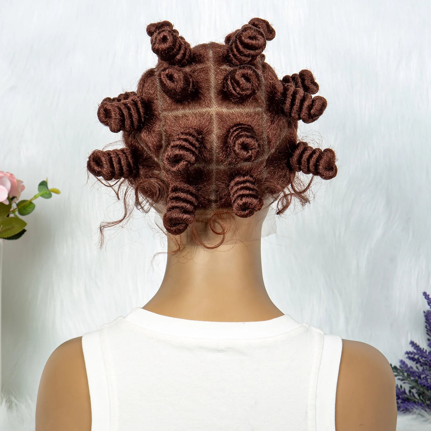 Knotless Braids Wig Synthetic Box Braided Hair Twist Braided Buns Wig Full Lace African Braiding Hair For Black Women