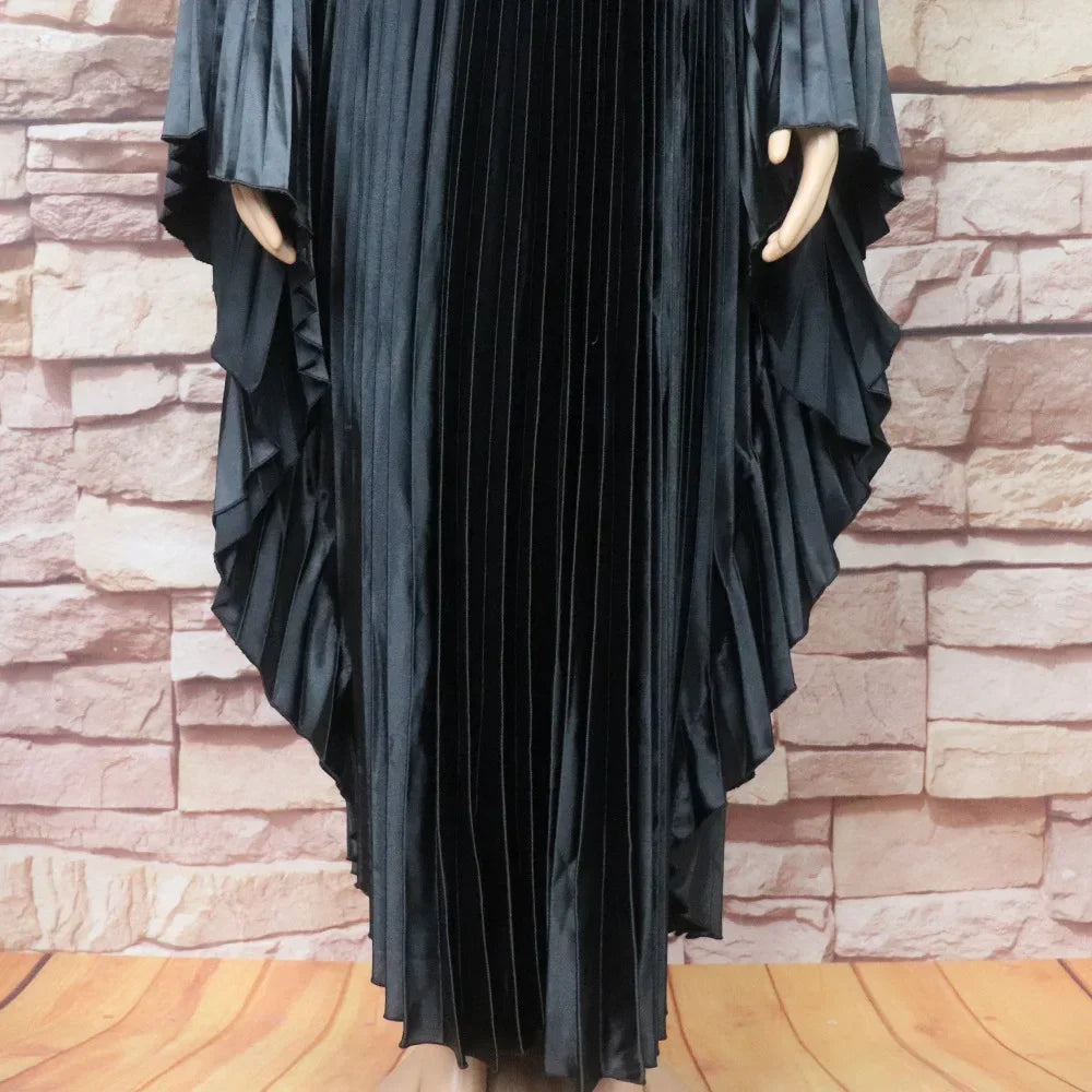 2024 Plus Size African Dresses for Women Summer Fashion Africa Long Sleeve Pleated Long Maxi Dress Gowns Kaftan Africa Clothing