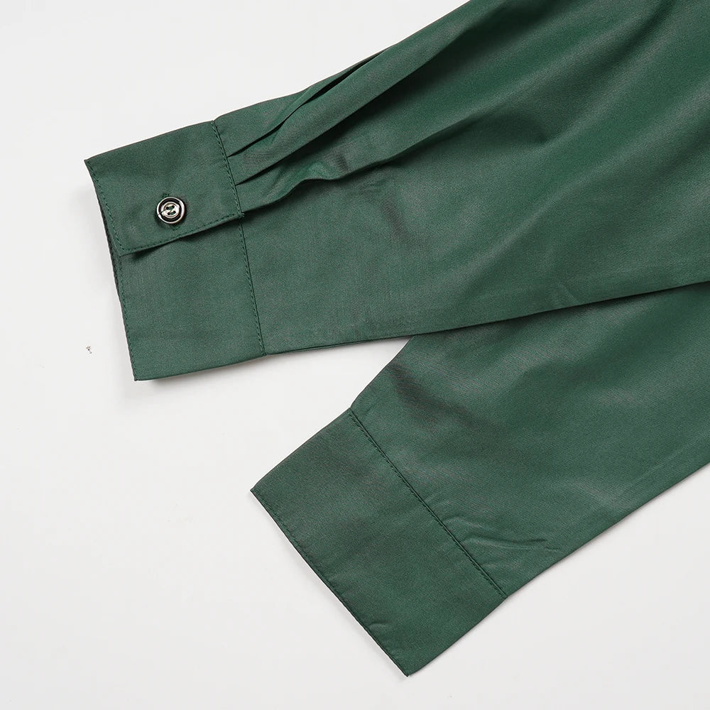 H&D African Clothes Plus Size For Men Elegant Party Wedding Thobe 3 PC Top and Pants Suits Set Daily Wear Embroidery Green Gown