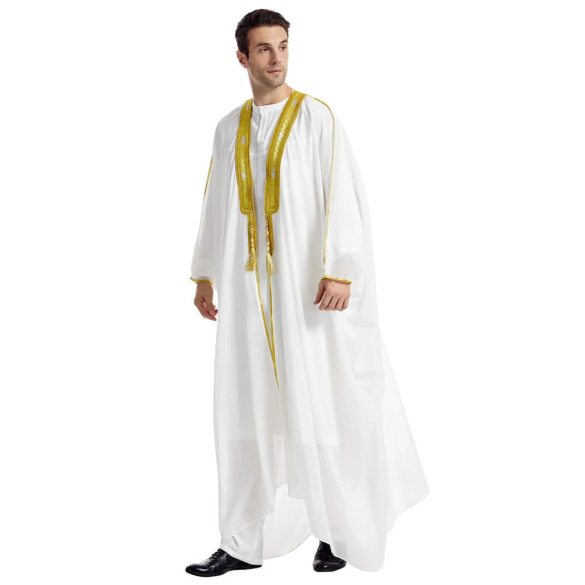 Eid Muslim Men Jubba Thobe Mens Cardigan Abaya Long Dress Islamic Ramadan Kimono Long Robe Saudi Arabic Musulman Caftan Dubai