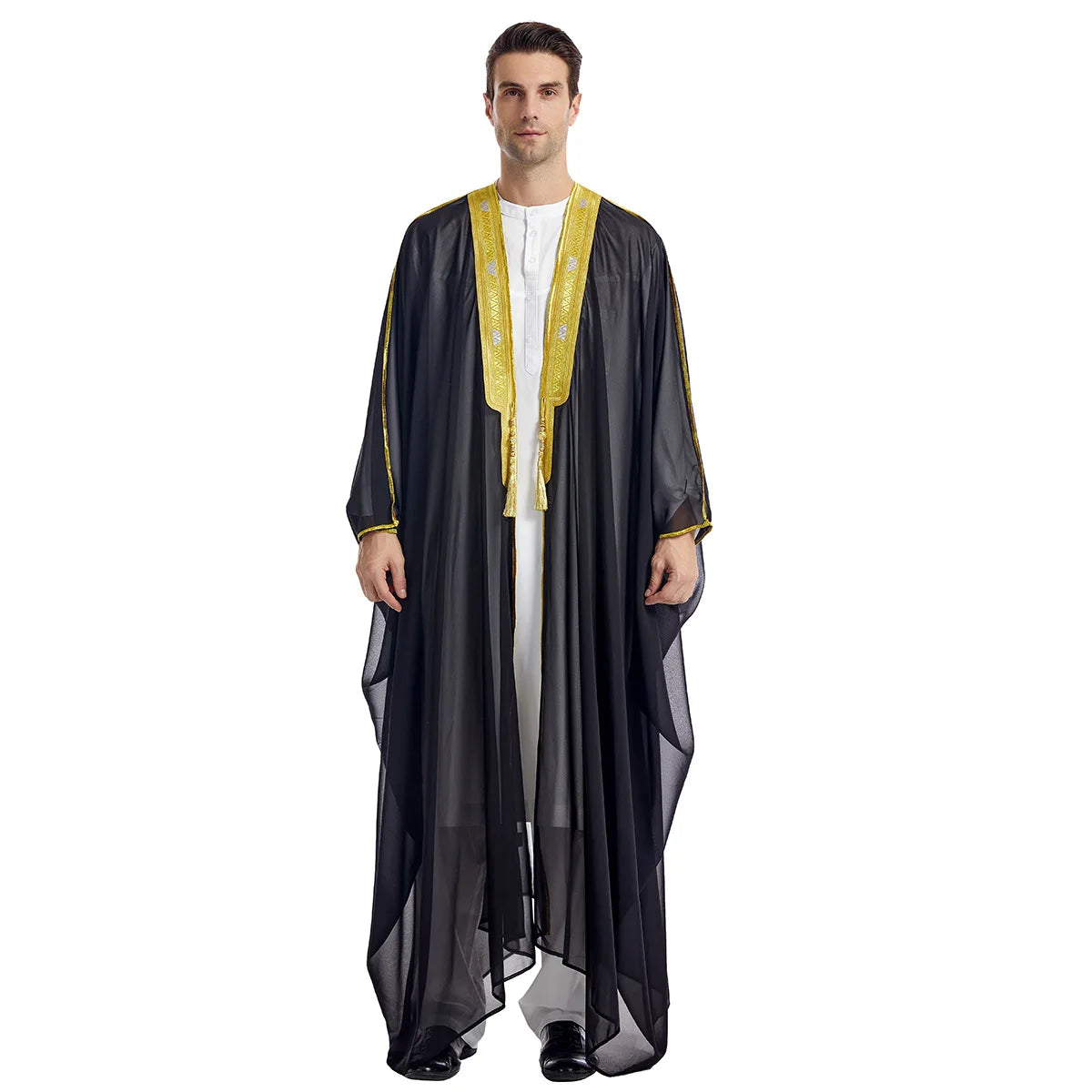 Eid Muslim Men Jubba Thobe Mens Cardigan Abaya Long Dress Islamic Ramadan Kimono Long Robe Saudi Arabic Musulman Caftan Dubai