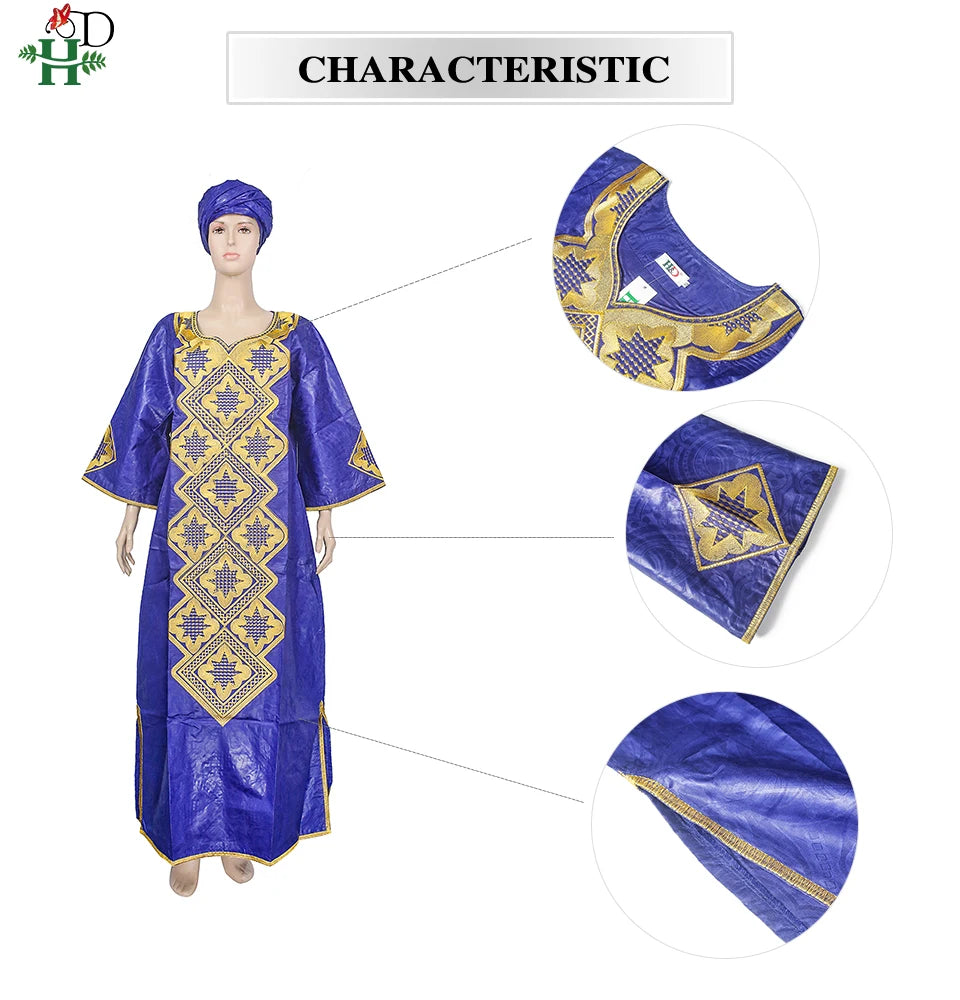 H&D African Clothes For Women Wedding Party Tradition dress Bazin Riche  Boubou Marocain Femme Vetement 2022 Long Robes