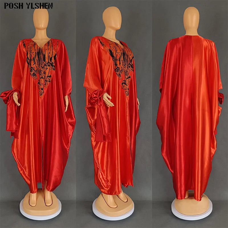Plus Size African Long Dresses for Women 2025 Traditional Nigeria Print Patchwork Caftan Dress Abaya Musulman Robe Femme Clothes