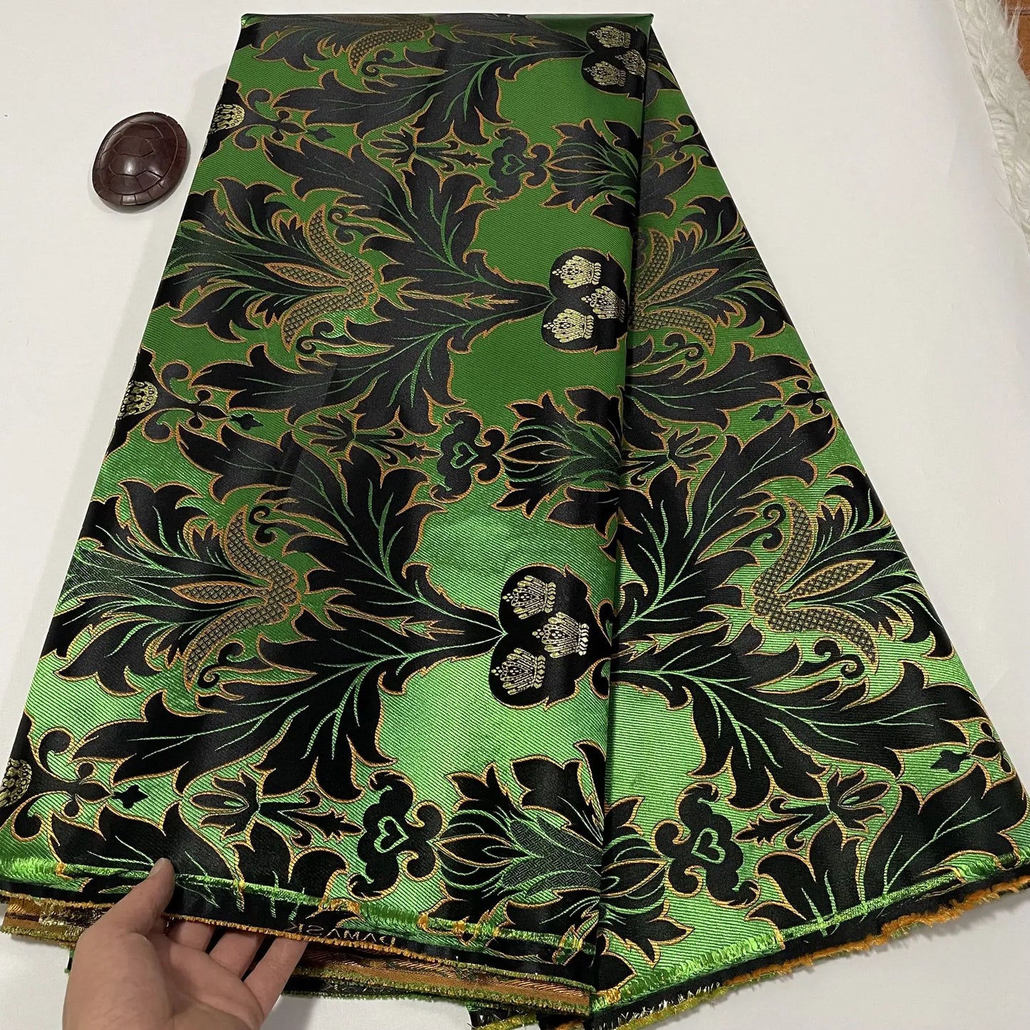 African Thick Damask Lace Fabric 2.5Yard Or 5Yards 2025 Jacquard Brocade Fabrics DIY Sew For Nigeria Women Headtie Aso obi Dress