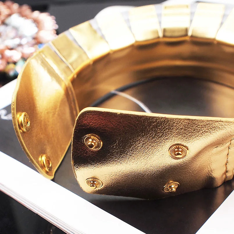 KDLUN African Bib Torques Chokers Necklaces For Women Statement Metal Geometric Collar Necklace Indian Jewelry Boho Design